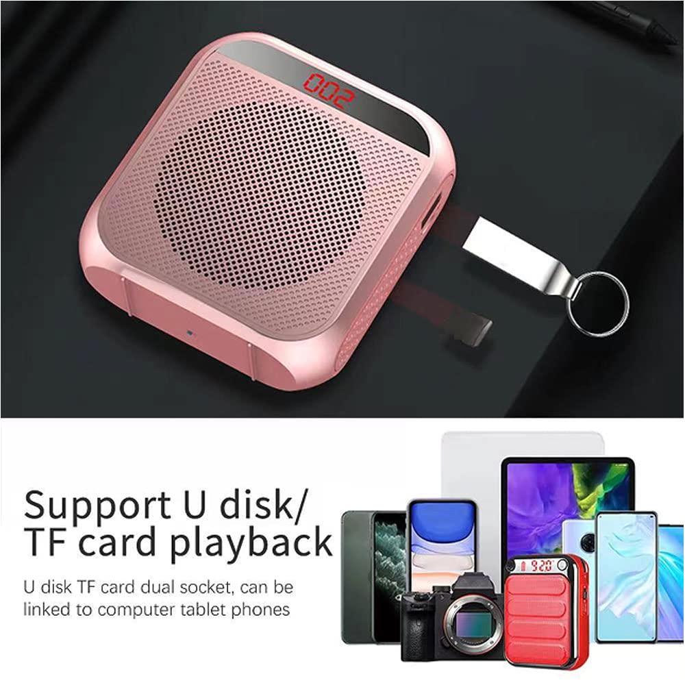 Portable Voice Amplifier For Teachers, 2200Mah Rechargeable Personal Amplifier Mic Pa System Headset Microphone With Speaker For